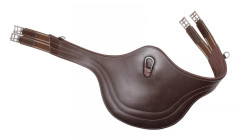 QHP- Lädergjord med magplatta - Brun (125 cm)
