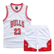 Michael Jordan #23 Basketbollströja Set Bulls Uniform För Barn Tonåringar Vit - Perfekt Vit Vit Vit White XS (110-120CM)