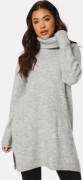 VILA Cilia Rollneck L/S Knit Tunic Light Grey Melange XS