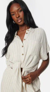 Pieces Pcvinsty Linen Tie Shirt Oatmeal Stripes Blac L