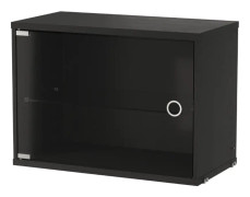 Skåp med glasdörr 58x30 Svartbetsad Ask