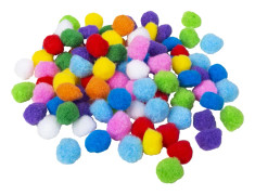 100 stk Flerfärgad Plysch Pompoms
