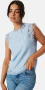 Pieces Pcolline SL Lace Top Kentucky Blue XL