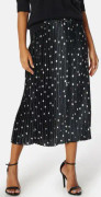 VERO MODA Megga Christas High Waist Pleat Skirt Black AOP:SMALL WHIT XS