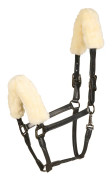 CATAGO leather halter w. faux fur Svart (COB)
