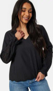 Pieces Pcjabby LS V-Neck top Black XS