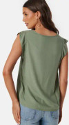 Pieces Pcnya SL V-Neck Top Hedge Green XS