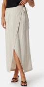 VERO MODA Vmmindy High Waist long wrap linen skirt Beige/Striped 40