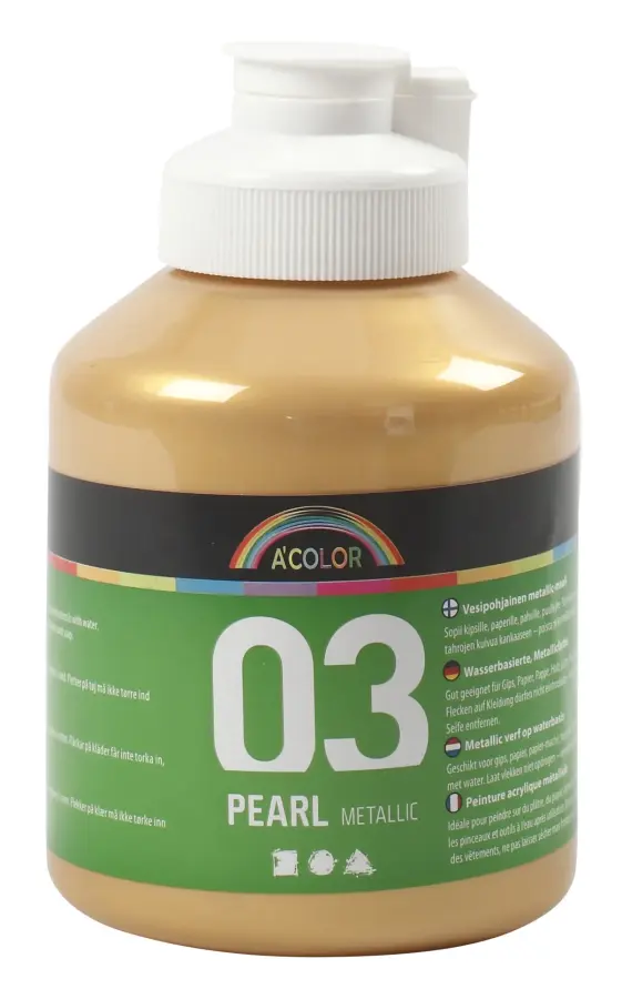  A-color akrylfärg, guld, 03 - metallic, 500ml