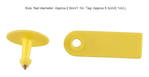Öronmärken för djur, nötkreatur, anti-avfall, boskapsmärken, etiketter (gula tysta får)
