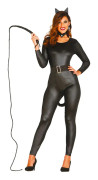 Svart Katt Bodysuit Maskeraddräkt