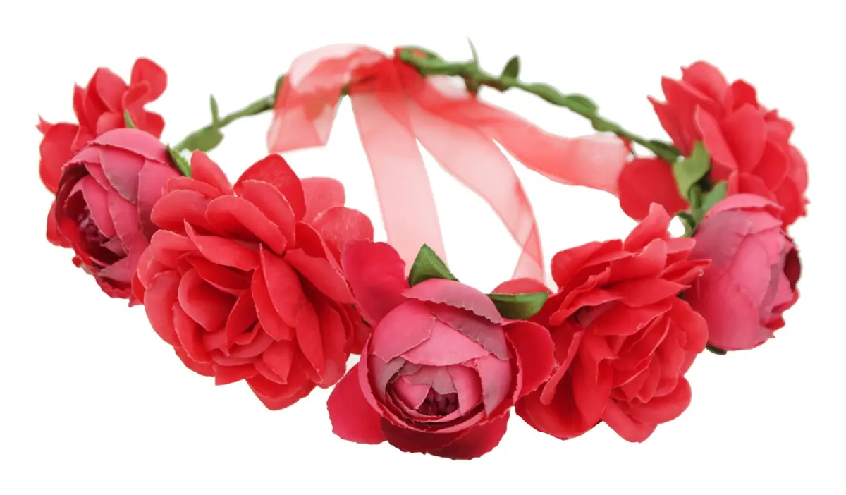Blomsterkrans med Röda Rosor
