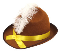 Brun Tyrolerhatt med Fjäder
