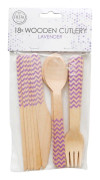Träbestick Lavender Mönster - 18-pack