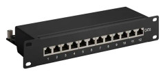 CAT 6 10-tums (25,4 cm) kopplingspanel, 12 portar