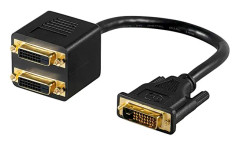 Pro DVI adapter cable gold-plated 0.1 m black - DVI