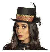 Steampunk Hatt med Fjädrar