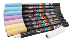 Posca - PC1MR - Extra Fine Tip Pen - Soft Colors, 8 pc