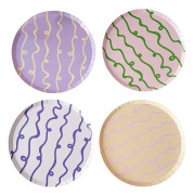 Papperstallrikar Pastell Wavy - 8-pack