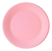 Rosa Papptallrikar Solid Color