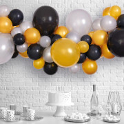 GoDan DIY ballonggirlang Silver-guld-svart...