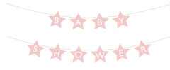 Girlang Baby Shower Stjärnor Rosa