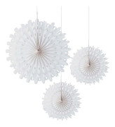 Pappersfjädrar Snöflingor Hängande Dekoration - 3-pack