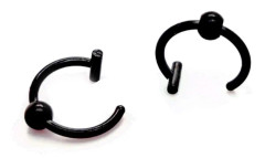Fakepiercing av Rostfritt Stål - 8 mm - Svart