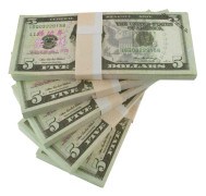 Låtsaspengar - 5 Amerikanska dollar (100 sedlar)