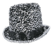 Hög Hatt Filt och Paljetter Silver