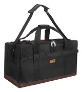 Utomhus Campingväska, 120L Kapacitet, Hållbart Canvasmaterial,Khaqi 53L