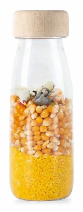 Spion sensorisk flaska - Fast - Blandad - 14 x 4 cm - Gul - 3 månader - Baby - Petit Boum - Nej