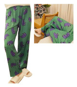 Söta Cartoon Pyjamas för Kvinnor Vår Sommar Höst Casual Lösa Pyjamabyxor för Hem Hushållsbyxor XL 55‑75kg