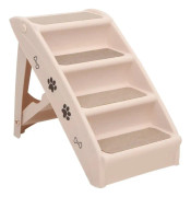 vidaXL Hopfällbar hundtrappa gräddvit 62x40x49,5 cm - Hundtrappa - Hundtrappor - Hundtrapp - Hundstege