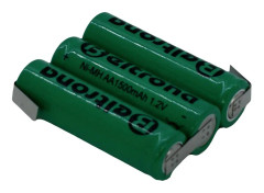 Beltrona 3AA1500 Batteripaket Cellantal: 3 Batteristorlek: R6 (AA) Z-lödningsflik NiMH 3,6 V 1500 mAh
