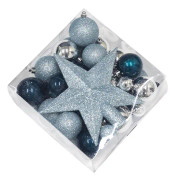 NORDIC WINTER Christmas set with top star blue/silver 50 pcs