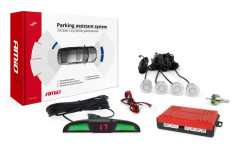 Parkeringshjälpsystem LED COB, 4 silverfärgade sensorer 22 mm AMIO-02282