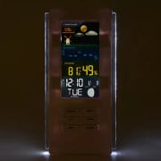 Trådlös Färgrik LCD-väckarklocka Temperatur Luftfuktighet Väderprognos (EU-kontakt 230~240V)