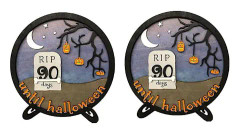 2 st Halloween Nedräkningskalender, Trä Halloween Adventskalender, DIY Nedräkning Halloween Trädekoration