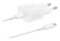 Samsung EP-T2510X - Strömadapter - med datakabel - 25 Watt - 3 A - PD 3.0, PD/PPS, SFC (24 pin USB-C) - på kabel: USB-C - vit