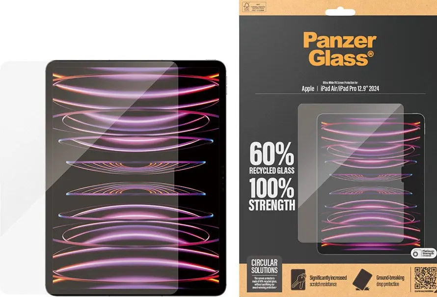 iPad Air 13" (2026 / 2025 / 2024) / Pro 13" (2025 / 2024) PanzerGlass Ultra Wide Fit Skärmskydd - Platinum Strength - Genomskinlig