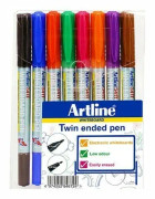 Whiteboardpenna Artline 541T 2i1 8/set