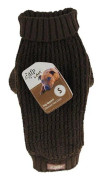 HUNDTRÖJA FISHERMANS SWEATER STICKAD BRUN M 30.5CM