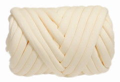 Hand- och armstickad roving – Mjölkgul