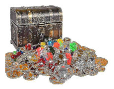 Skattkista Piratguldmynt Piratskatt Leksak