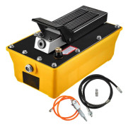 Lufthydraulisk pump, 10 000 PSI fotpump, 1/2 Gal reservoar, slang och sprutpistol för tunga maskiner och bilreparationer.