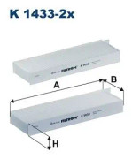 Kupefilter Filtron K 1433-2x - citroën, ds, jeep, opel, peugeot - OE 9833350880