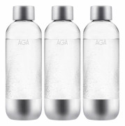 3-pack AGA AQVIA Stål 1L, PET-flaska