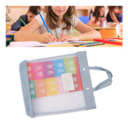 Studentbokspåse Transparent Dubbelhandtag Vattentät Canvas Stor Kapacitet Nätfilväska för Skola Kontor