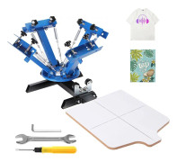 4 Färg 1 Station Silkscreen Skärmtryck Skrivare